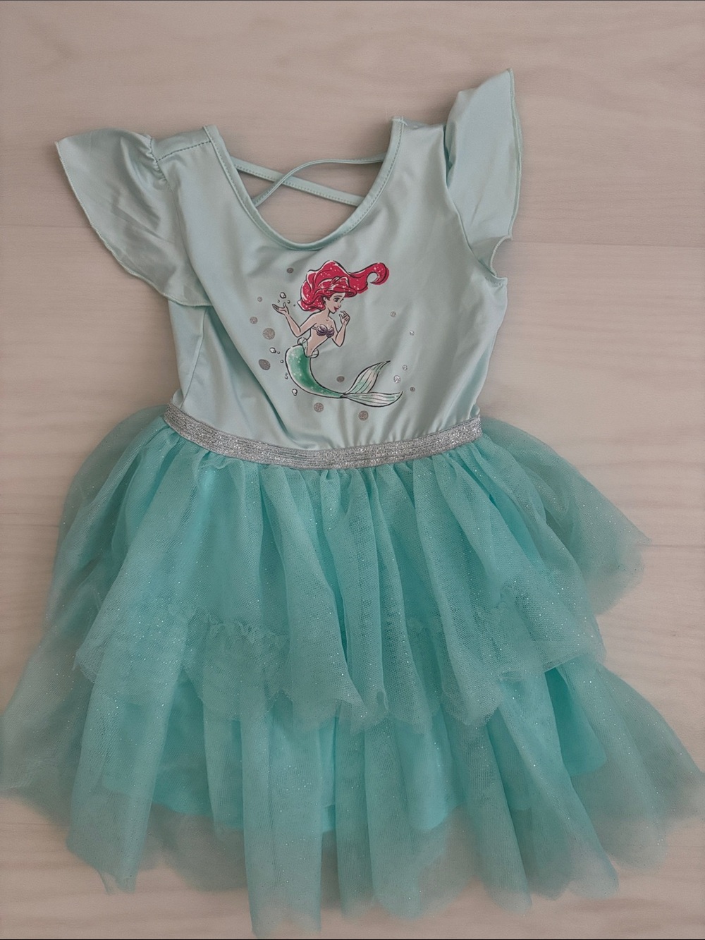 Kids Disney Ariel Tulle Dress in Aqua, 4T